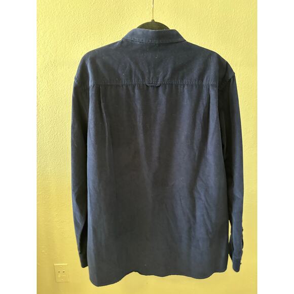 Club Room Corduroy Shirt Mens Size XXL Cotton Blue Button Up Casual - Picture 4 of 4